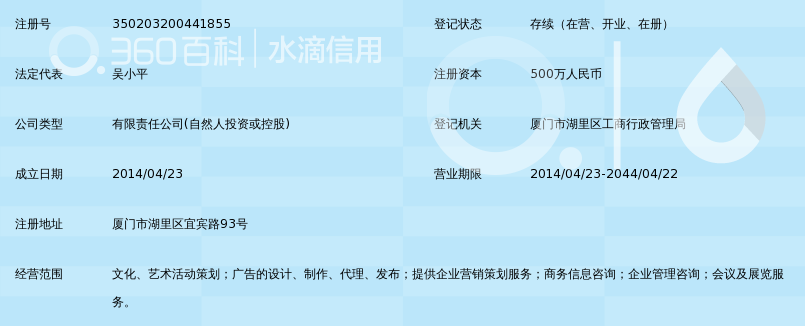 厦门鑫众观文化传媒有限公司_360百科