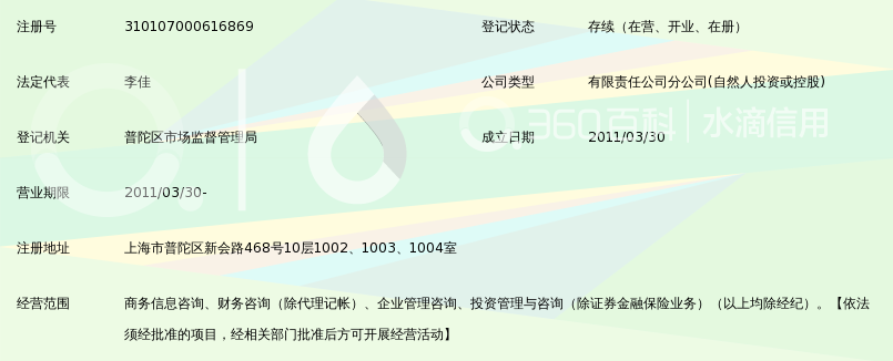 宜信普惠信息咨询(北京)有限公司上海新会路分