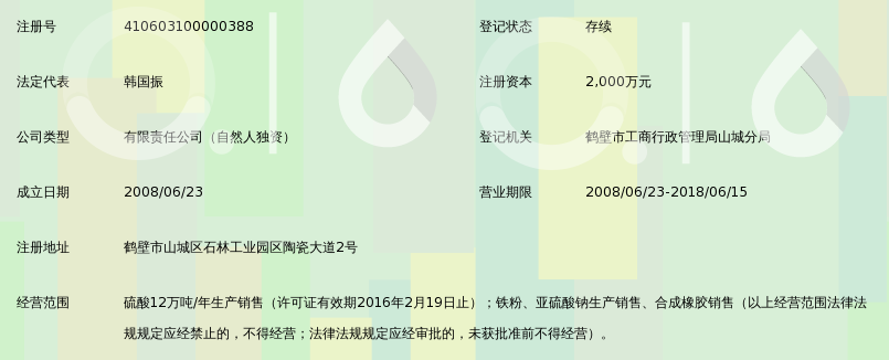 鹤壁市鹤鑫化工有限责任公司_360百科