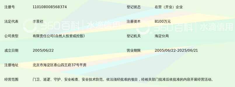 北京首卫保安服务有限公司_360百科