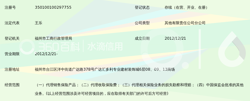 平安保险代理有限公司福建分公司福州广达路营
