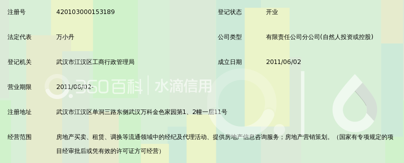 武汉市万科物业服务有限公司金色家园店_360