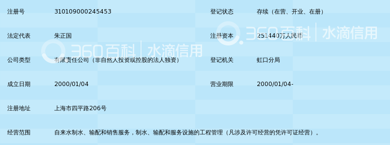 上海市自来水市北有限公司_360百科