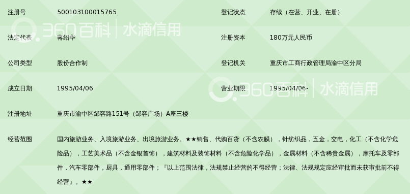 重庆新亚国际旅行社_360百科