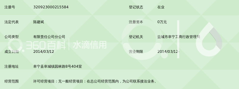 盐城市通江资产管理有限公司阜宁分公司_360