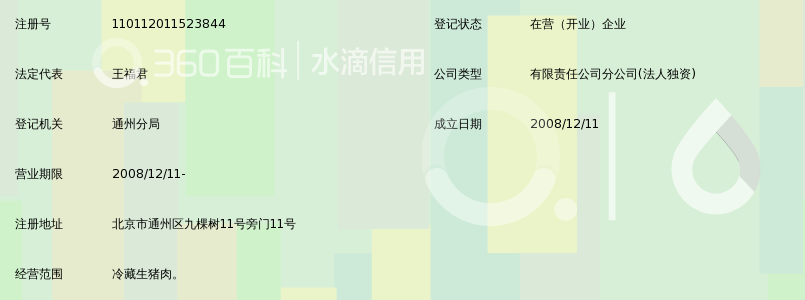 北京二商大红门肉类食品有限公司通州冷冻厂_